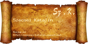 Szecsei Katalin névjegykártya